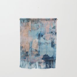 Sunbeam: a pretty abstract painting in pink, blue, and gold by Alyssa Hamilton Art Wall Hanging