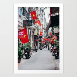 Hanoi - a city of alleys and flags Art Print