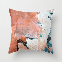 Interrupt [2]: a pretty minimal abstract acrylic piece in pink white and blue by Alyssa Hamilton Art Throw Pillow