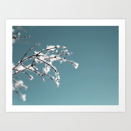 White Snow and Ice on Robin's Egg Blue Art Print