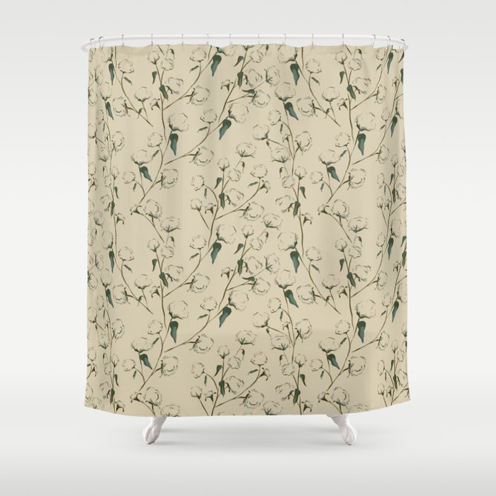 Cotton Bolls Shower Curtain By Fatbirddesigns Society6