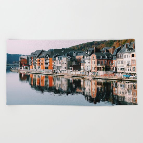 VILLAGE - HOUSE - RIVER - REFLECTION - PHOTOGRAPHY Beach Towel