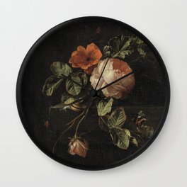 Botanical Rose And Snail Wall Clock