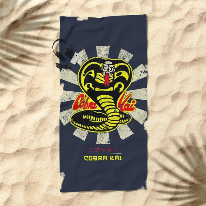 Karate Kid Cobra Kai Retro Beach Towel by WaterGhost Society6