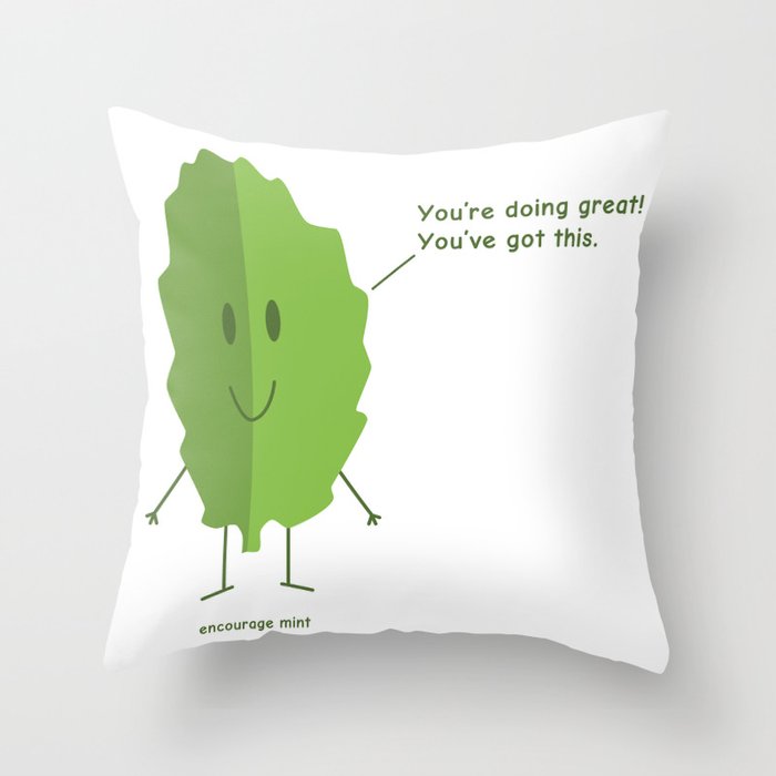 Encourage Mint Throw Pillow