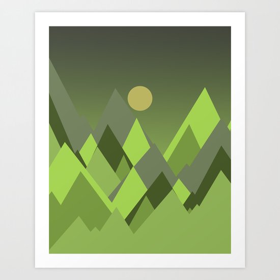 Landscape NC 07 Greenery Art Print