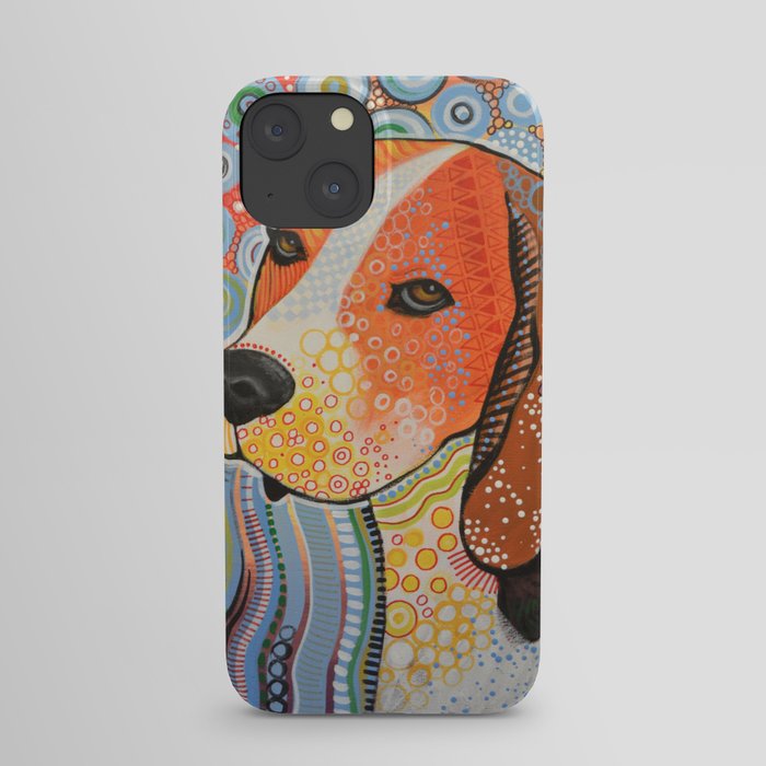 Rocky ... Abstract pet dog portrait art, Beagle iPhone Case