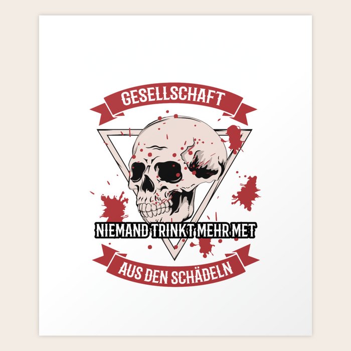 Viking skull of enemies mead drink mythology Art Print by Phil250