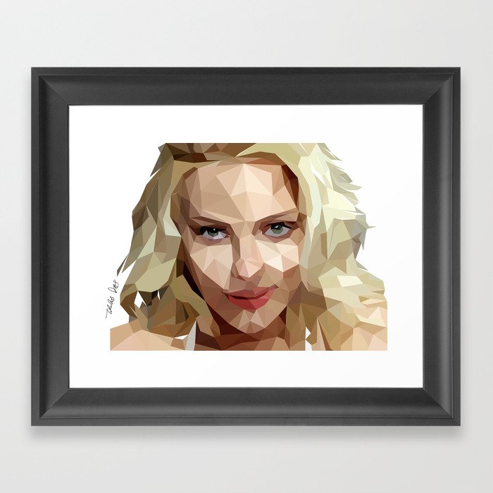 Scarlett Johansson Low Poly Art Framed Art Print