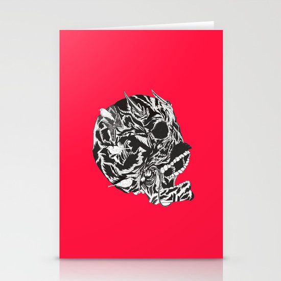 Skull Moustache Stationery Cards