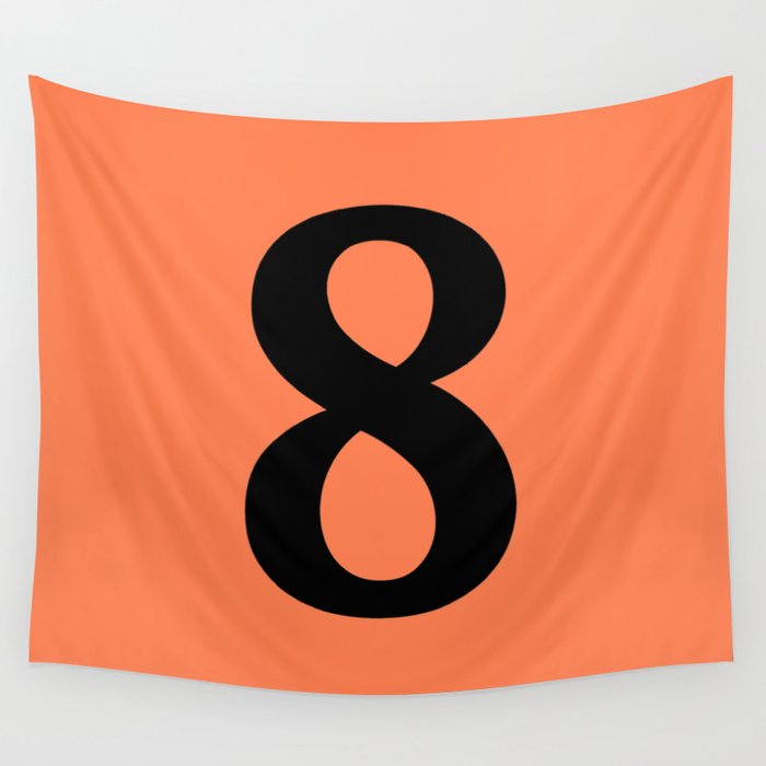 8 (BLACK & CORAL NUMBERS) Wall Tapestry