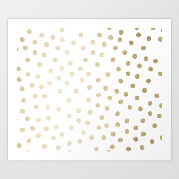 Stylish Gold Polka Dots Art Print
