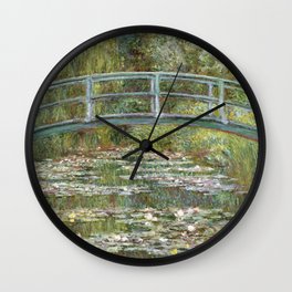 Bridge over a Pond of Water Lilies by Claude Monet Wall Clock