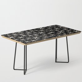Twinkling Mid Century Modern Starburst Pattern Black and Cream Coffee Table