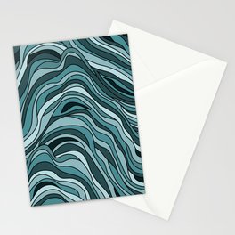 Curvy Blues and Greens Stationery Card