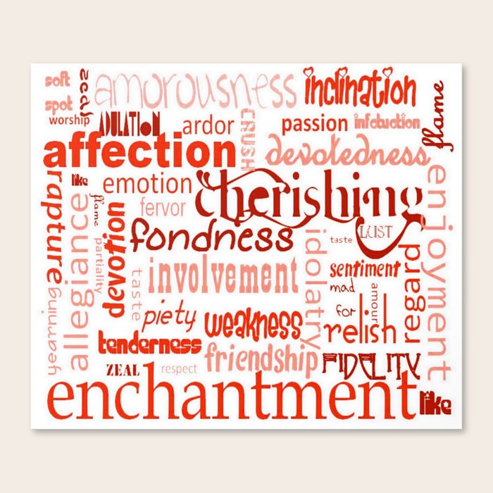 What Is Love Synonyms For Love Word Cloud Canvas Print By Taiche Society6