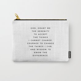Serenity Prayer, Serenity Prayer Wall Art Bible Verse Scripture Christian Inspirational Quote  Carry-All Pouch