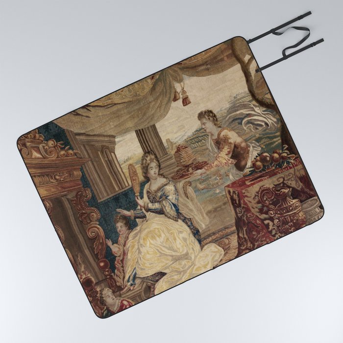 Antique 17th Century 'Winter' Flemish Tapestry Picnic Blanket