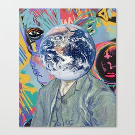 Van Gogh Planet Earth and my Graffiti Art.  Canvas Print