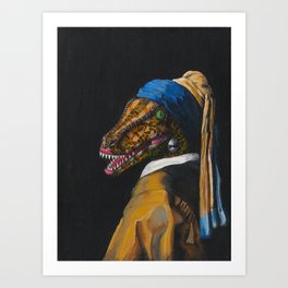 "The Clever Girl with a Pearl Earring" by Jen Hinkle Art Print