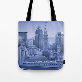 Blue Cleveland Skyline Tote Bag