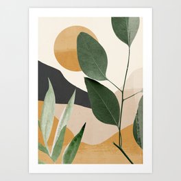 Abstract Art Tropical Leaves 8 Art Print