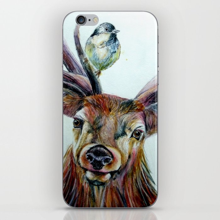 Stag and birds iPhone Skin