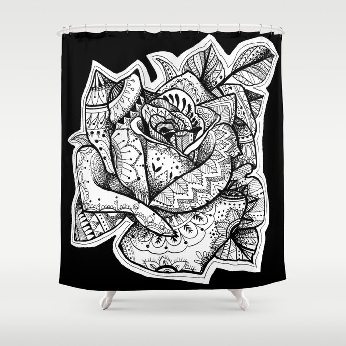 Henna Rose Tattoo Shower Curtain By Robinelizabethart Society6 Henna Rose Tattoo Shower Curtain