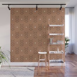 Arrow Lines Geometric Pattern 28 in Brown Beige Wall Mural