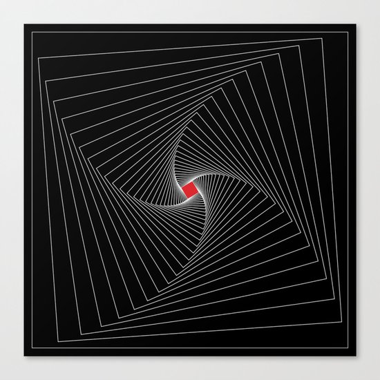 White, black, red - Optical Game 26 Canvas Print