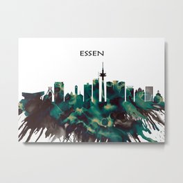 Essen Skyline Metal Print | Essen, Painting, Landscape, Watercolor, Deutschland, Cityscape, Germany, Landmarks, Modern, Poster 