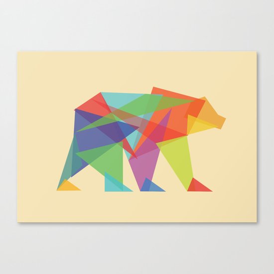 Fractal Geometric bear Canvas Print