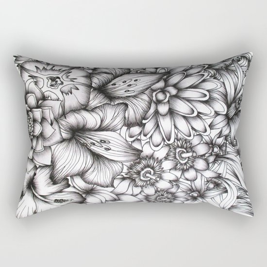 Tropical Flowers Rectangular Pillow
