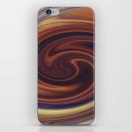 Brown, Orange, Blue Abstract Hurricane Shape Design iPhone Skin
