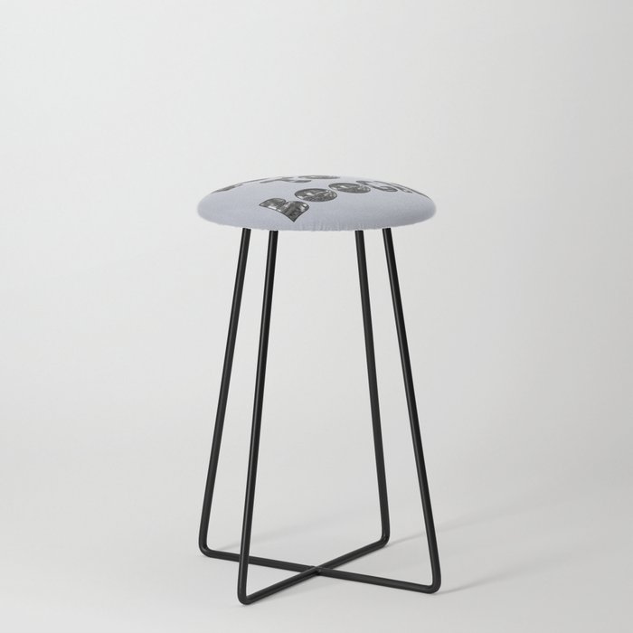 Born to Boogie 1970s Silver  Counter Stool