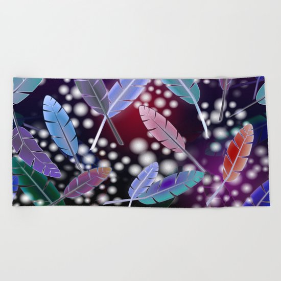 Feathers and Fairy Lights (The Witching Hour) Beach Towel