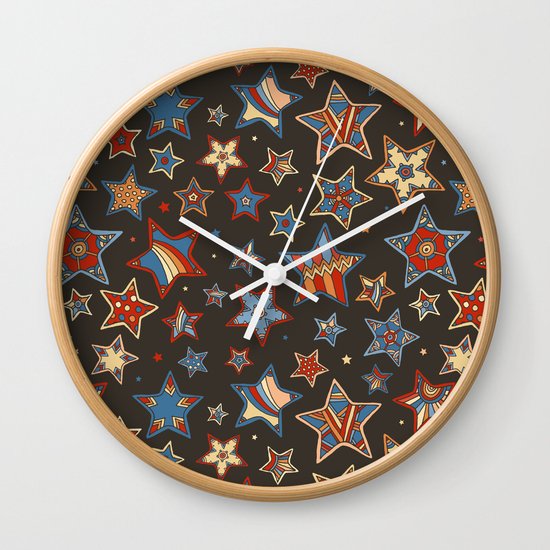 Doodle Stars Wall Clock