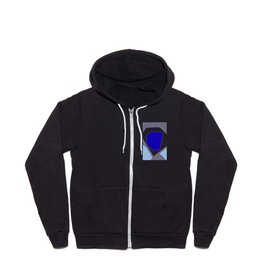 Grow Into Blue - Minimal Abstract Zip Hoodie