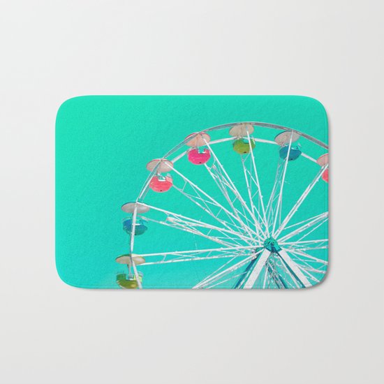 Minty Ferris Wheel of Happiness Bath Mat
