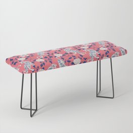 Tigers Coral Pink Blue Bench