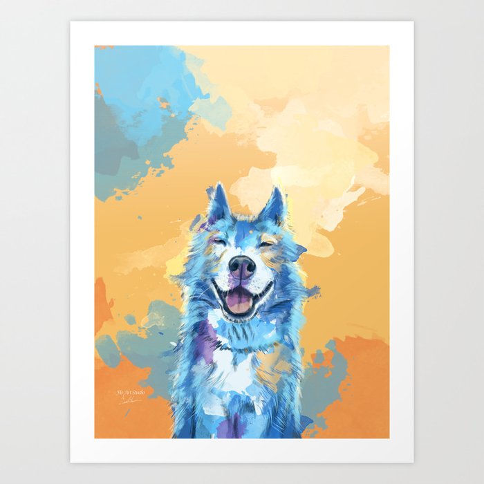 Husky Smile Art Print