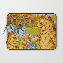 Family in the Garden by Louis Wain Laptop Sleeve