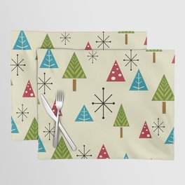 Mid Century Modern Christmas Trees Placemat