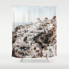 Santorini Village Shower Curtain