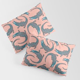 Crocodiles (Pink and Teal Palette) Pillow Sham