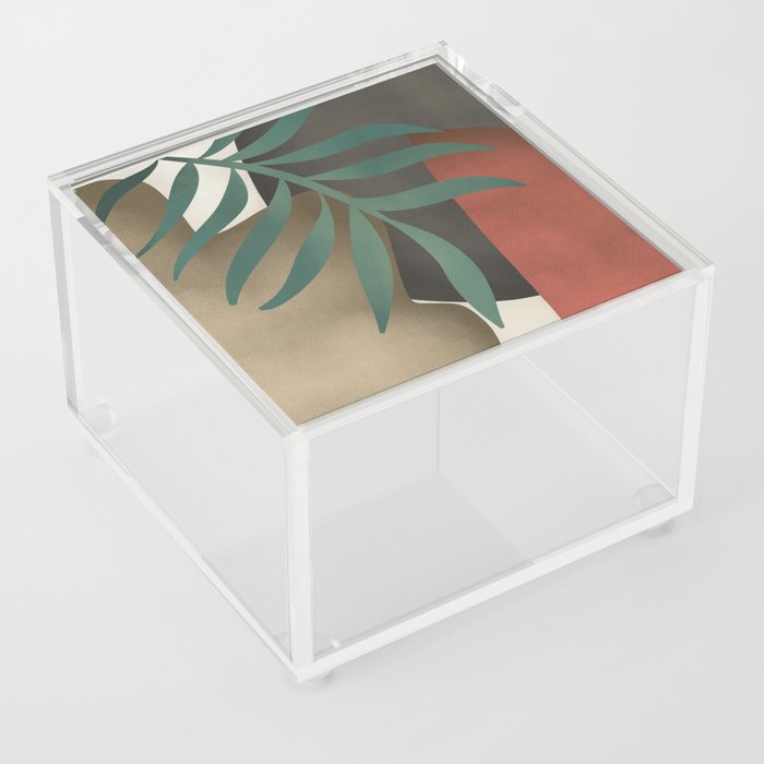 Tropical leaves abstract art 01 Acrylic Box