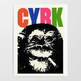 1964 CYRK Smoking Chimpanzee Polish Circus Poster Poster