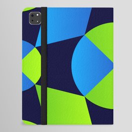 Green & Blue Color Arab Square Pattern iPad Folio Case
