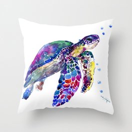 Multicolor 18x18 Sea Turtle Gifts & Ocean Life Turtle Lover Gifts Sea Family I Ocean Life I Turtle Throw Pillow 