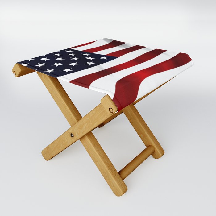 American Flag USA Folding Stool